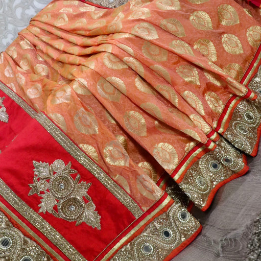 Bridal banarasi mirror work saree - Selina Habibti Attire