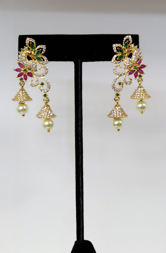 Multi colored jumka earrings