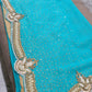 Heavy stone work party saree teal color - Selina Habibti Attire