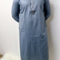 Cotton grey tone blue kurta set