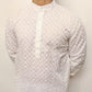 White cotton chikankari kurta set