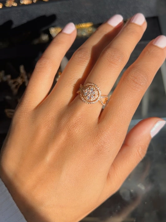 Round stone rosegold ring