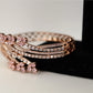 Party wear pink gem gold plated bracelet