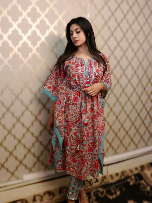 Floral cape kurti set