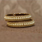 Custom bangles gold pearl work - Selina Habibti Attire