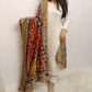 Heavy bead embroidered multi color mirror dupatta