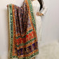 Raw silk large mirror multi color dupatta