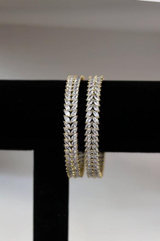 Diamond cut leaf bracelet