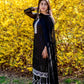 Black all over sequence work three piece - Selina Habibti Attire