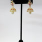 Peacock gold and magenta jumka earrings