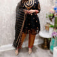 Black frock organza suit