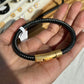 Leather rope gold bracelet