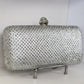 Silver rimestone mini party purse