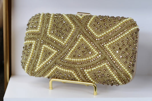 Gold pearl purse