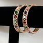 Multi color rose gold bangles