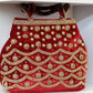 Maroon and gold party purse