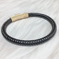 Leather rope gold bracelet