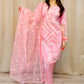 Pink mirror work three piece suit - Selina Habibti Attire
