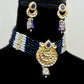 Navy blue kundan choker set