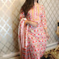 Pink floral cotton three piece