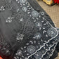 Black silk floral boutique crystal work saree
