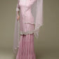 Pink layered sharara suit