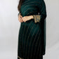 Deep green stone work long kameez suit