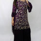 Deep plum all hand bead sharara suit