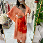 Orange hand boutiques kaftan set