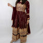 Maroon sequence naira cut suit