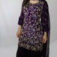 Deep plum all hand bead sharara suit