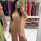 Nude peach layered gharara suit