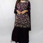 Deep plum all hand bead sharara suit