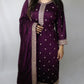 Purple silk palazzo suit